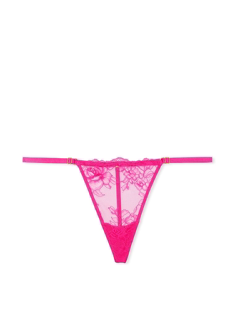 Tanga De V Ajustable Con Encaje, Forever Pink, large