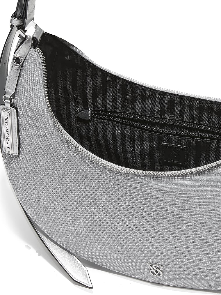 Bolso De Hombro Cuarto Creciente, Silver, large