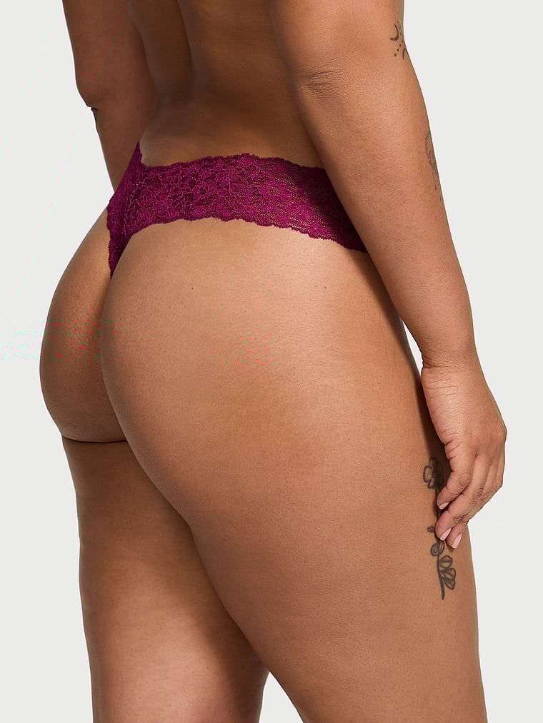 Tanga De Encaje, Plum Rouge, large
