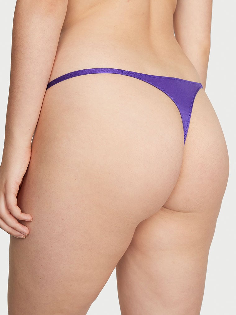 Tanga De Encaje Con Tiras Ajustables Icon By Victoria's Secret, Purple Shock, large