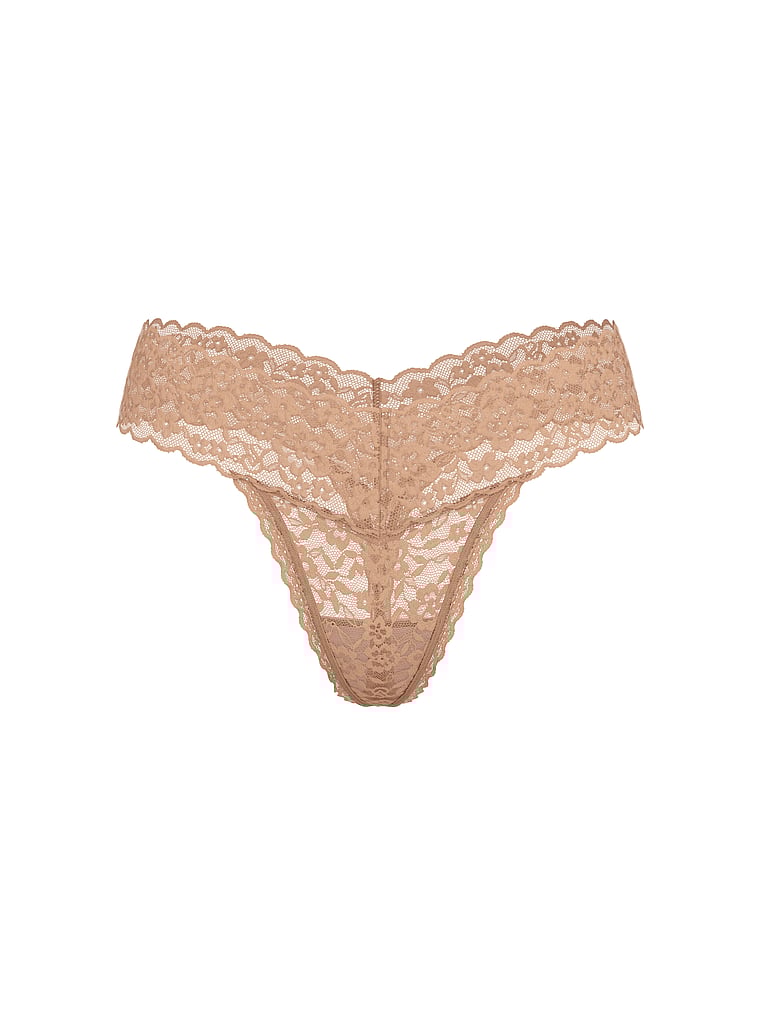 Lace Thong Panty, Praline, large