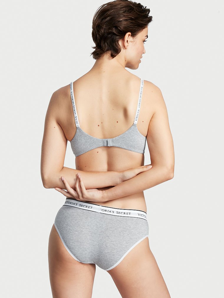 Braguitas Altas De Algod&oacute;n Con Logotipo, Medium Heather Gray, large