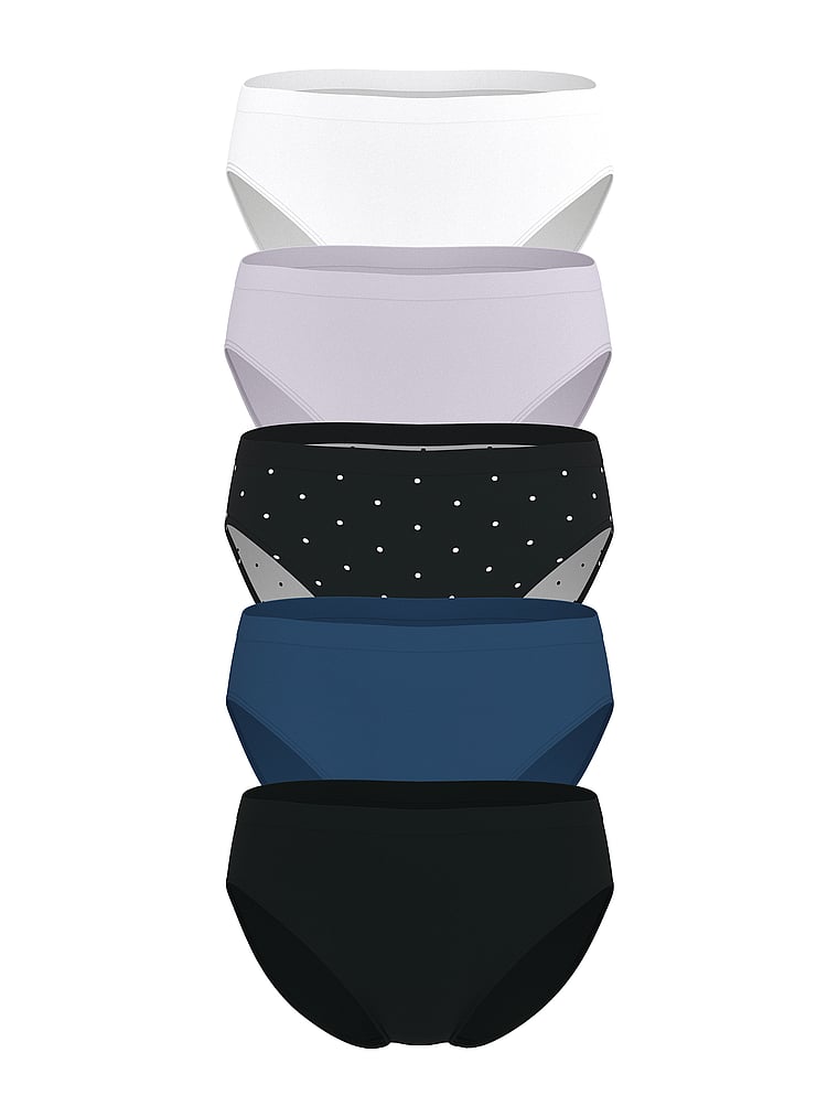 5-pack Seamless High-leg Brief Panties, Assorted, large