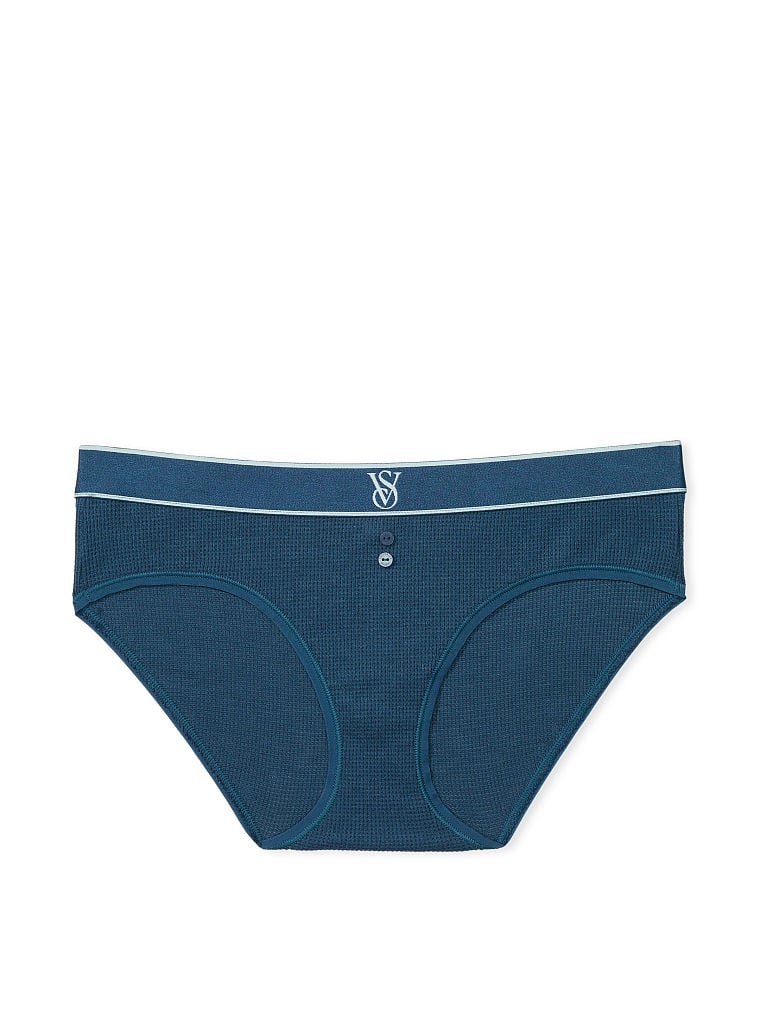 Braguitas Altas De Gofre De Algodón Con Logotipo, Midnight Sea, large