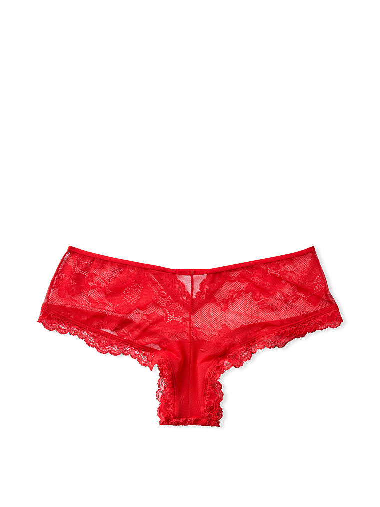 Culotte De Malla Transparente Y Encaje Con Aberturas, Lipstick, large