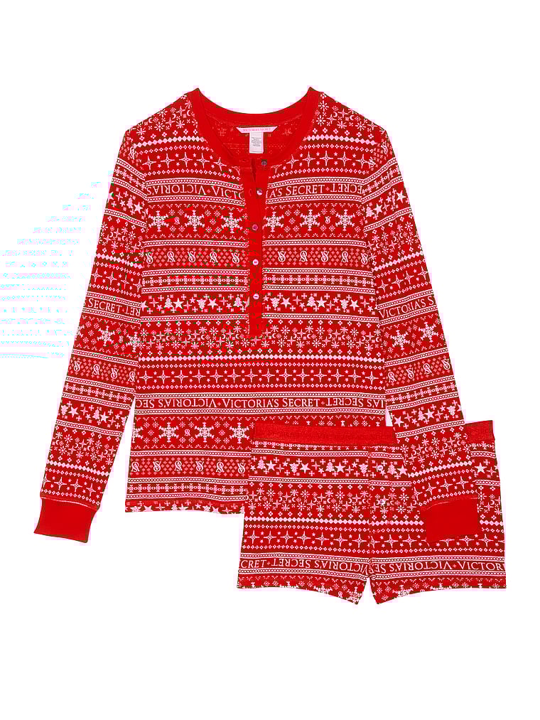 Pijama Corto Térmico, LIPSTICK FAIR ISLE, large