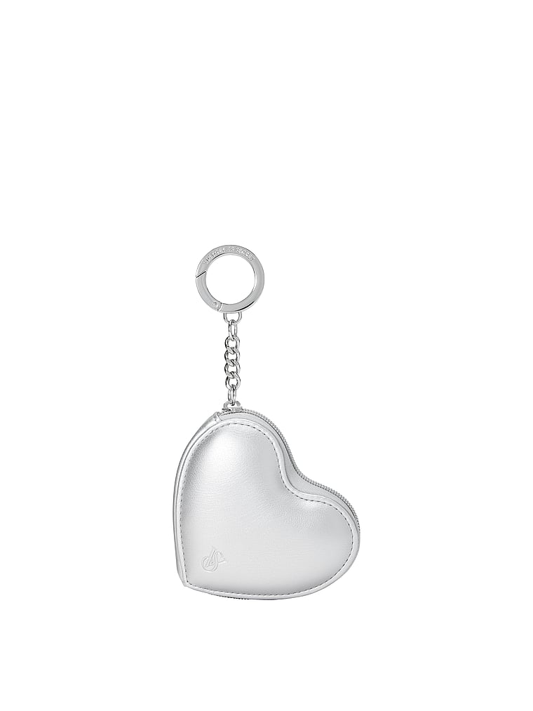 Llavero Con Bolsito De Corazón, Silver, large