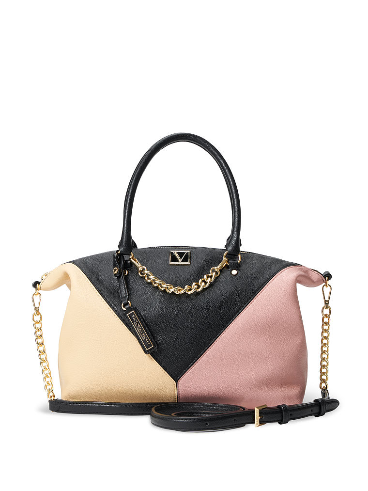 Bolso Shopping Satchel, Blush Colorblock, large
