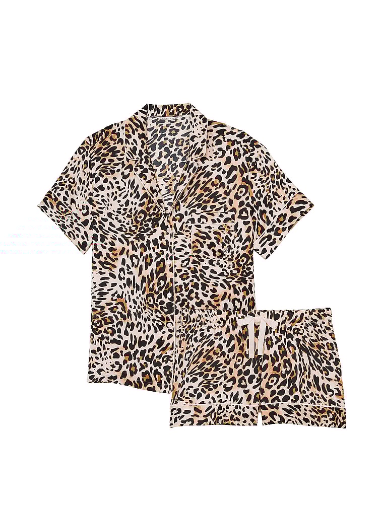 Pijama Corto De Satén, Wavy Leopard, large