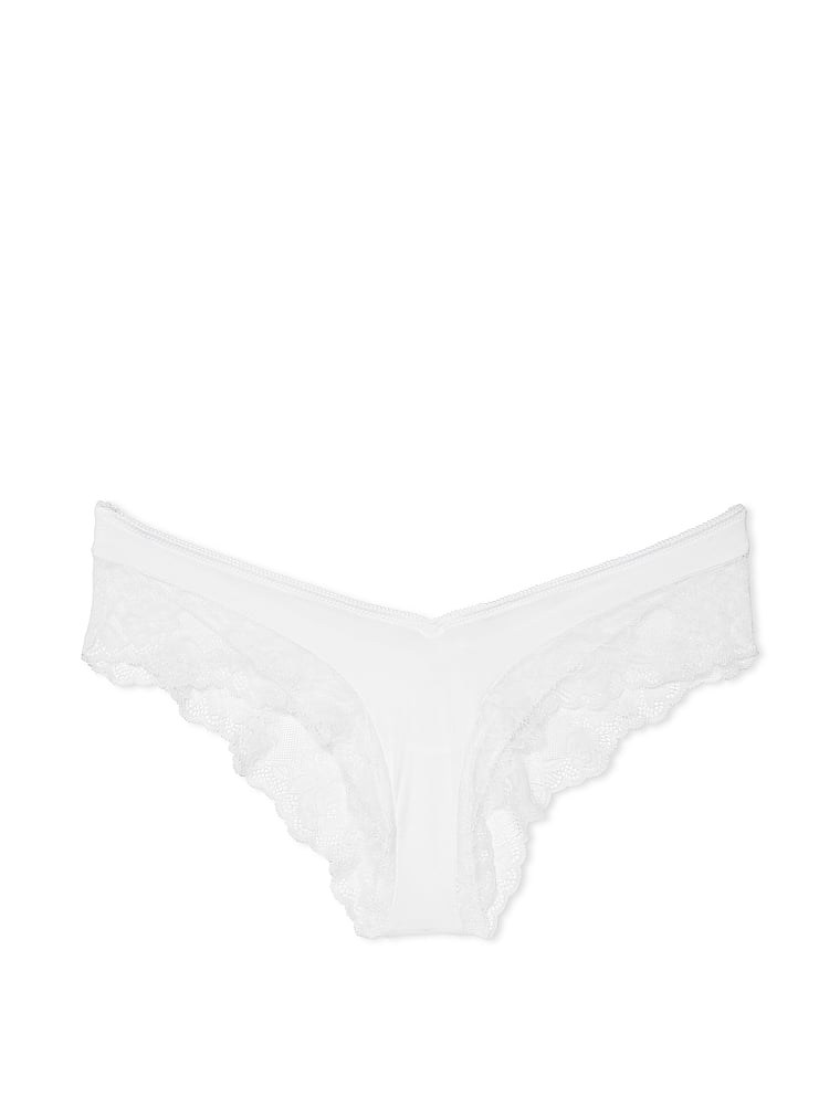 Braguitas Culottes De Pernera Alta Con Ribete De Encaje De Rosas, Vs White, large