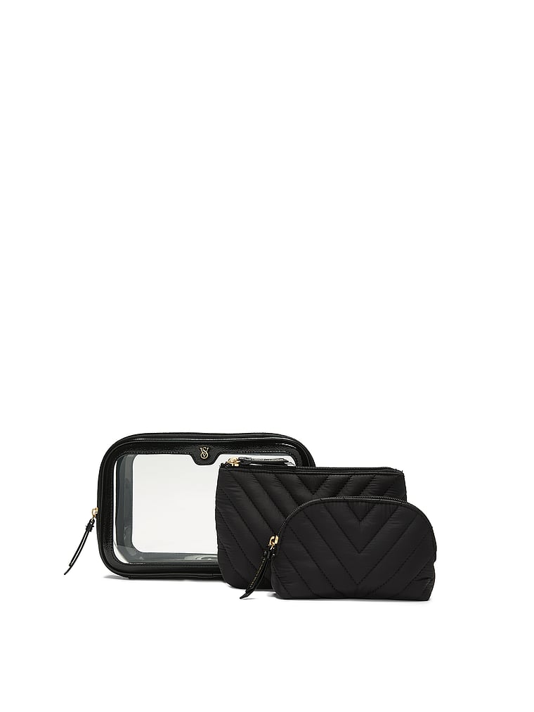 Neceser De Maquillaje, 3 Piezas, Black V-Quilt, large