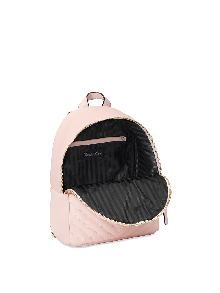 Mochila Urbana Pequeña Con Guateado En V Granulado, Blush, large