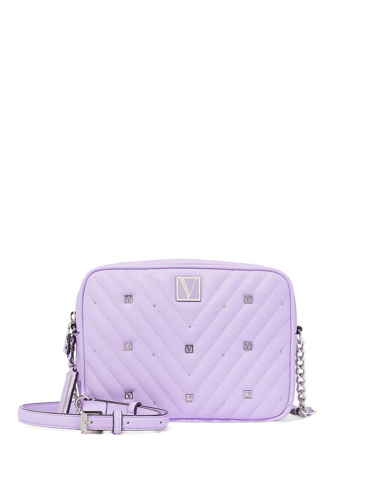 Bolso Bandolera Con Cremallera Superior Victoria, Lilac Stud, large