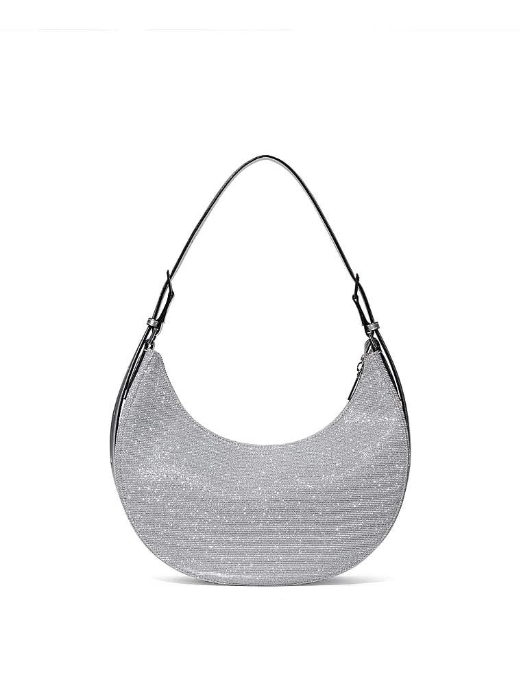 Bolso De Hombro Cuarto Creciente, Silver, large
