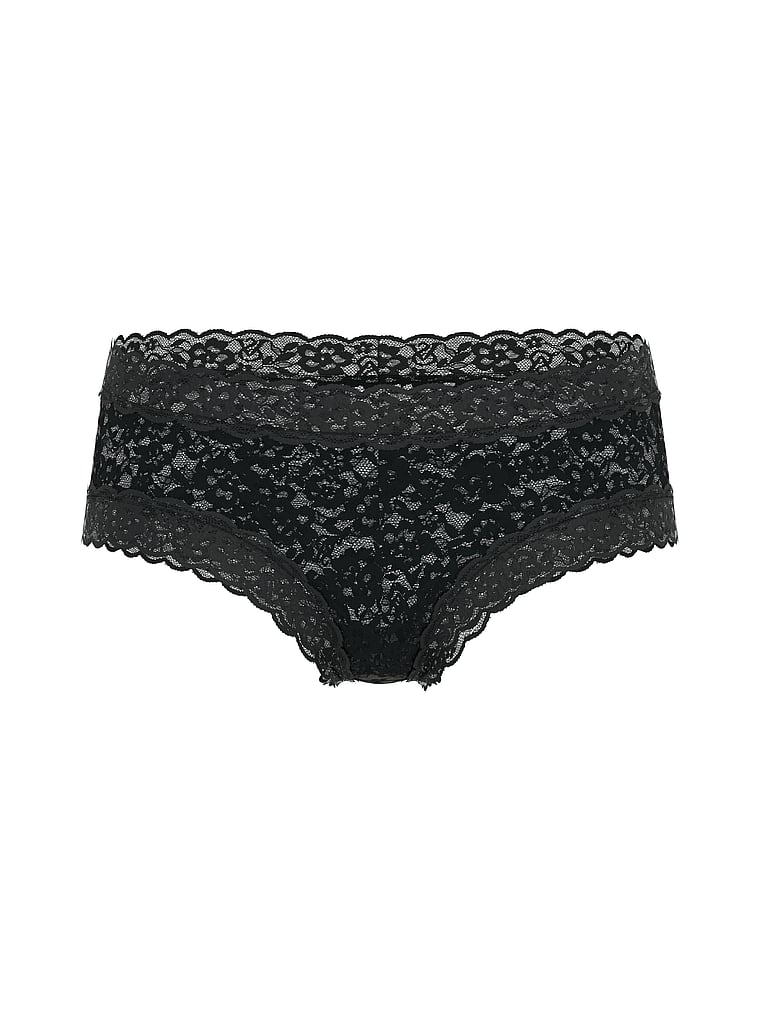 Lace Cheeky Panty, Black, large