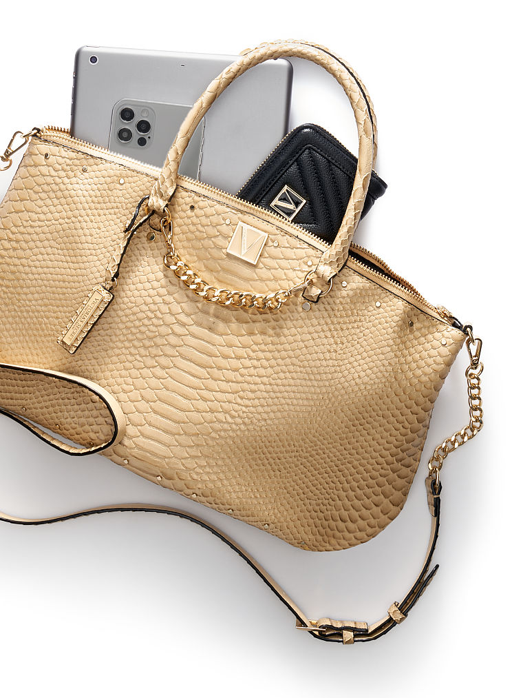Bolso Shopping Satchel, Sand Python, large