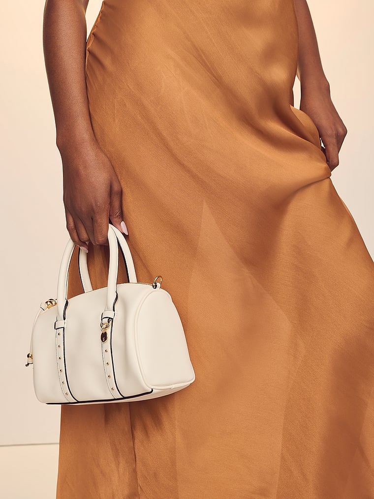 Legend Mini Duffle Bag, Swan Studs, large