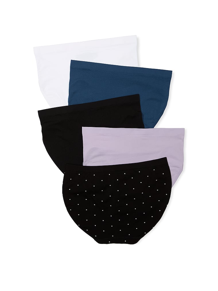 5-pack Seamless High-leg Brief Panties, Assorted, large