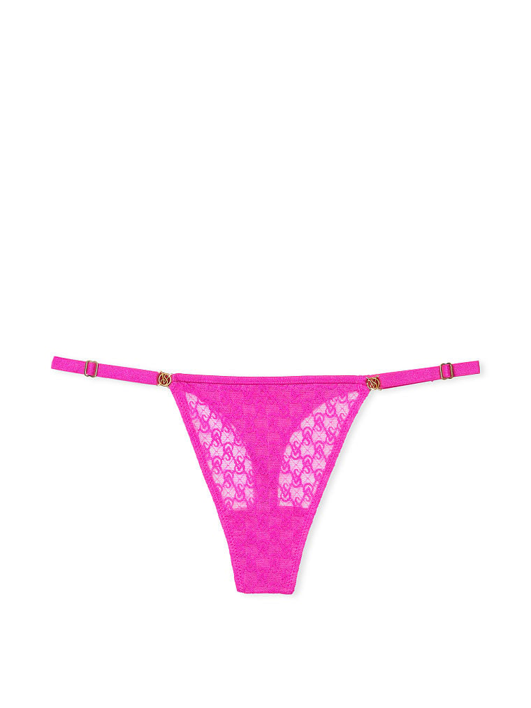 Tanga De Encaje Con Tiras Ajustables Icon By Victoria's Secret, Fuchsia Frenzy, large