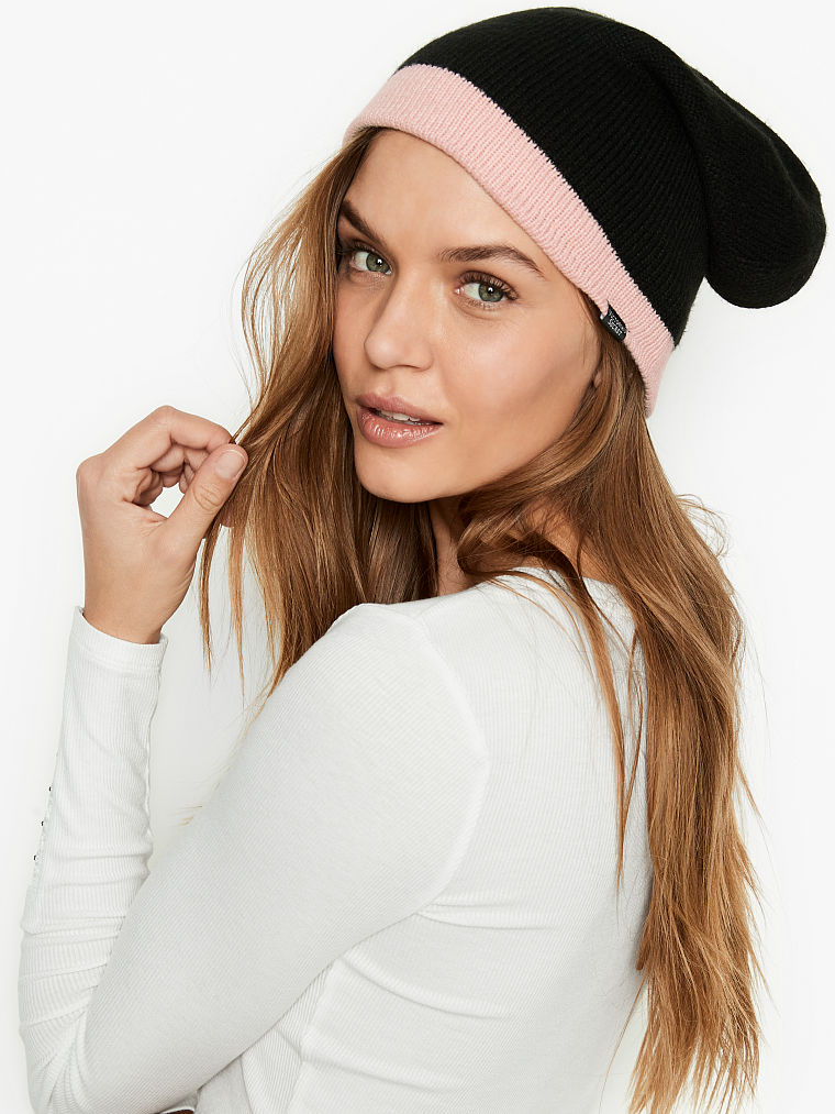 Gorro Con Diseño Reversible, Black/Pink, large