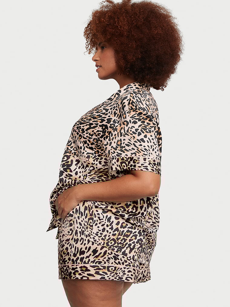Pijama Corto De Satén, Wavy Leopard, large
