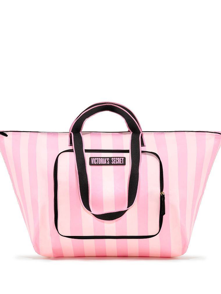 Bolso Tote Plegable Con Dise o De Rayas Insignia Victoria s