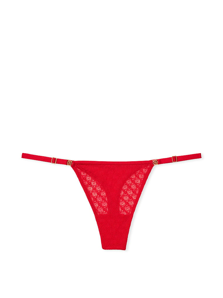 Tanga De Encaje Con Tiras Ajustables Icon By Victoria's Secret, Lipstick, large