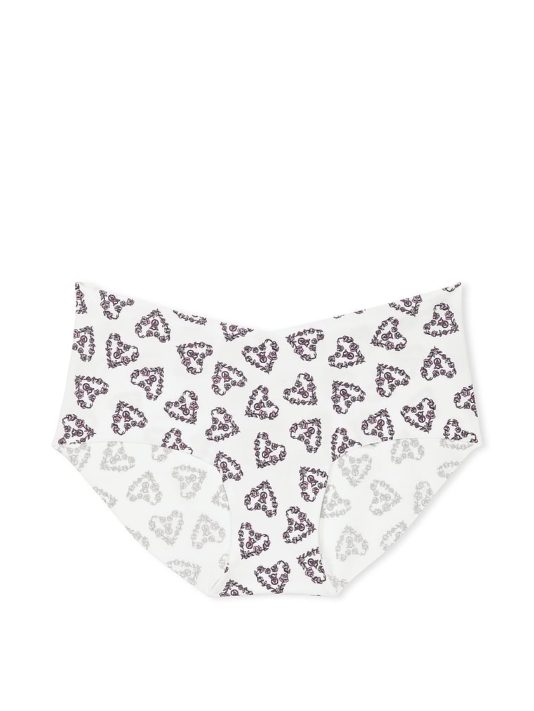 Braguitas Altas Invisibles, White Floral Lock Up Heart, large