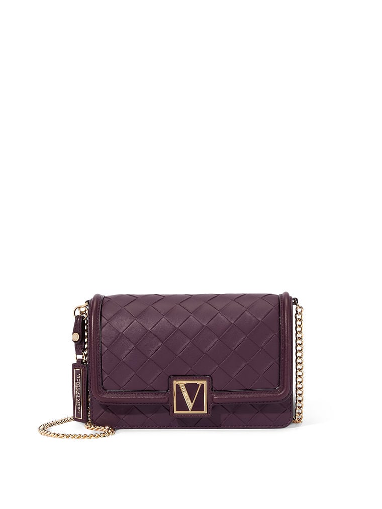 Bolso De Hombro Mini Victoria, Black Violet Woven, large