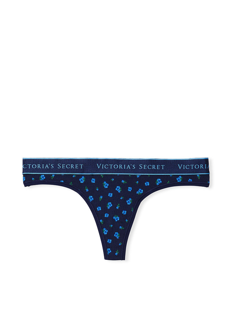 Tanga De Algodón Con Logotipo, Noir Navy Petite Ditsy Floral, large