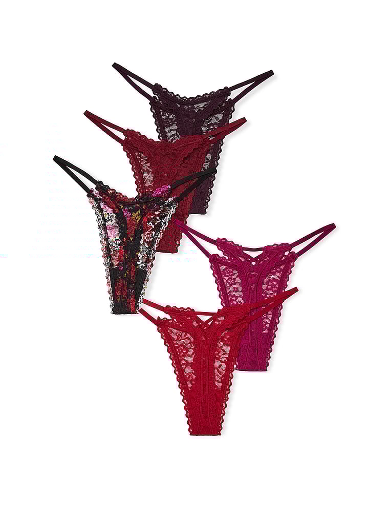 5-pack Lacie String Thong Panties, Multi, large