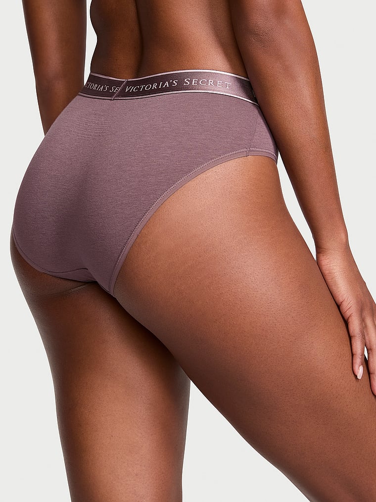 Braguitas Altas De Algodón Con Logo, Cocoa Blush, large