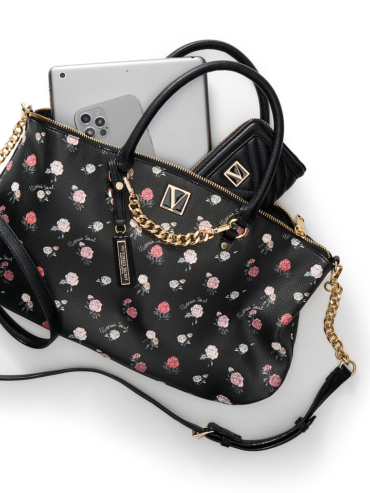 Bolso Shopping Satchel, Dark Rose, large