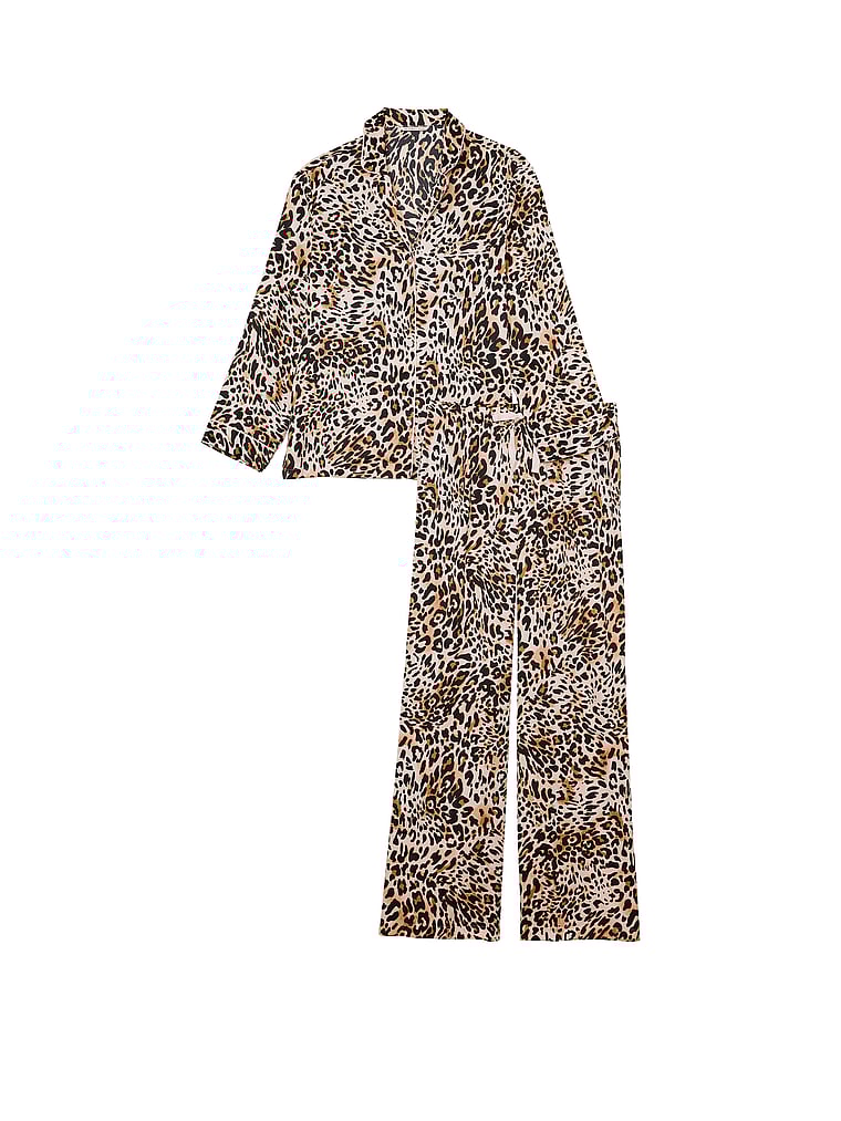 Pijama Largo De Satén, Wavy Leopard, large