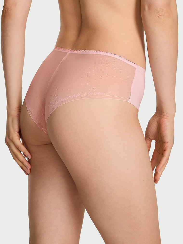 No-show Sheer Logo Cheeky Panty, Angel Pink, large