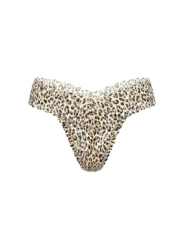 Lace Thong Panty, Natural Leopard, large