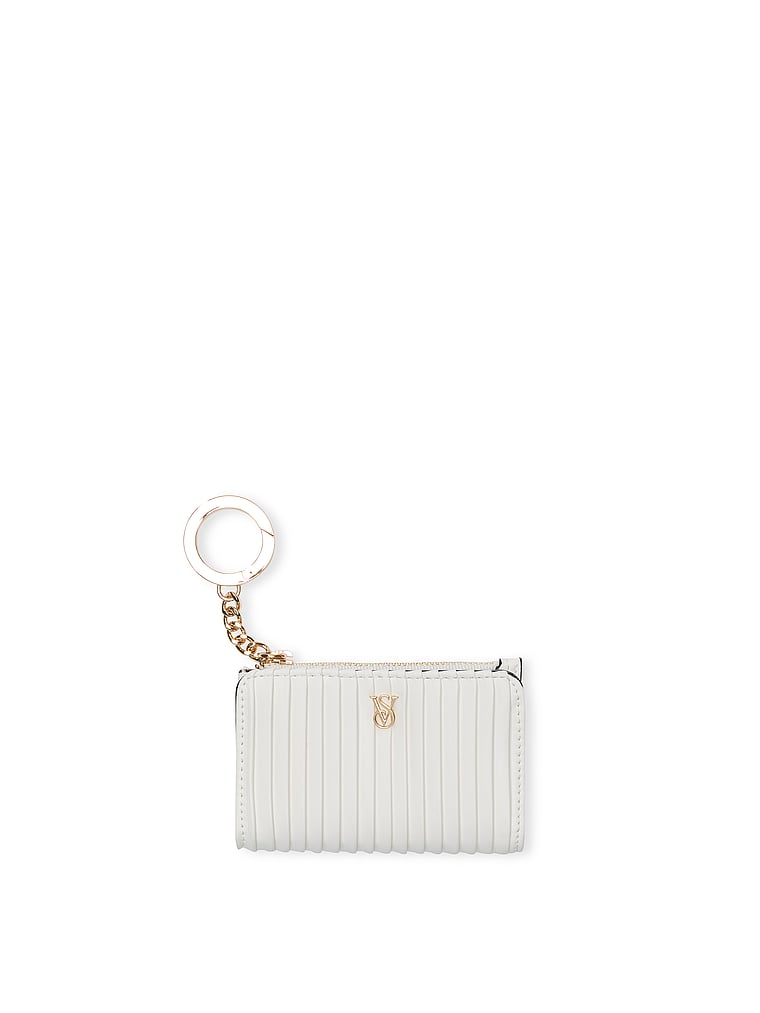 Foldover Card Case Keychain, Coconut White, large