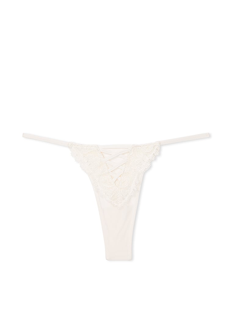Tanga Con Bordado Floral Boho, Coconut White, large