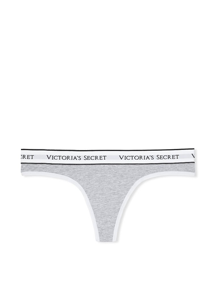 Tanga De Algodón Con Logotipo, Medium Heather Gray, large