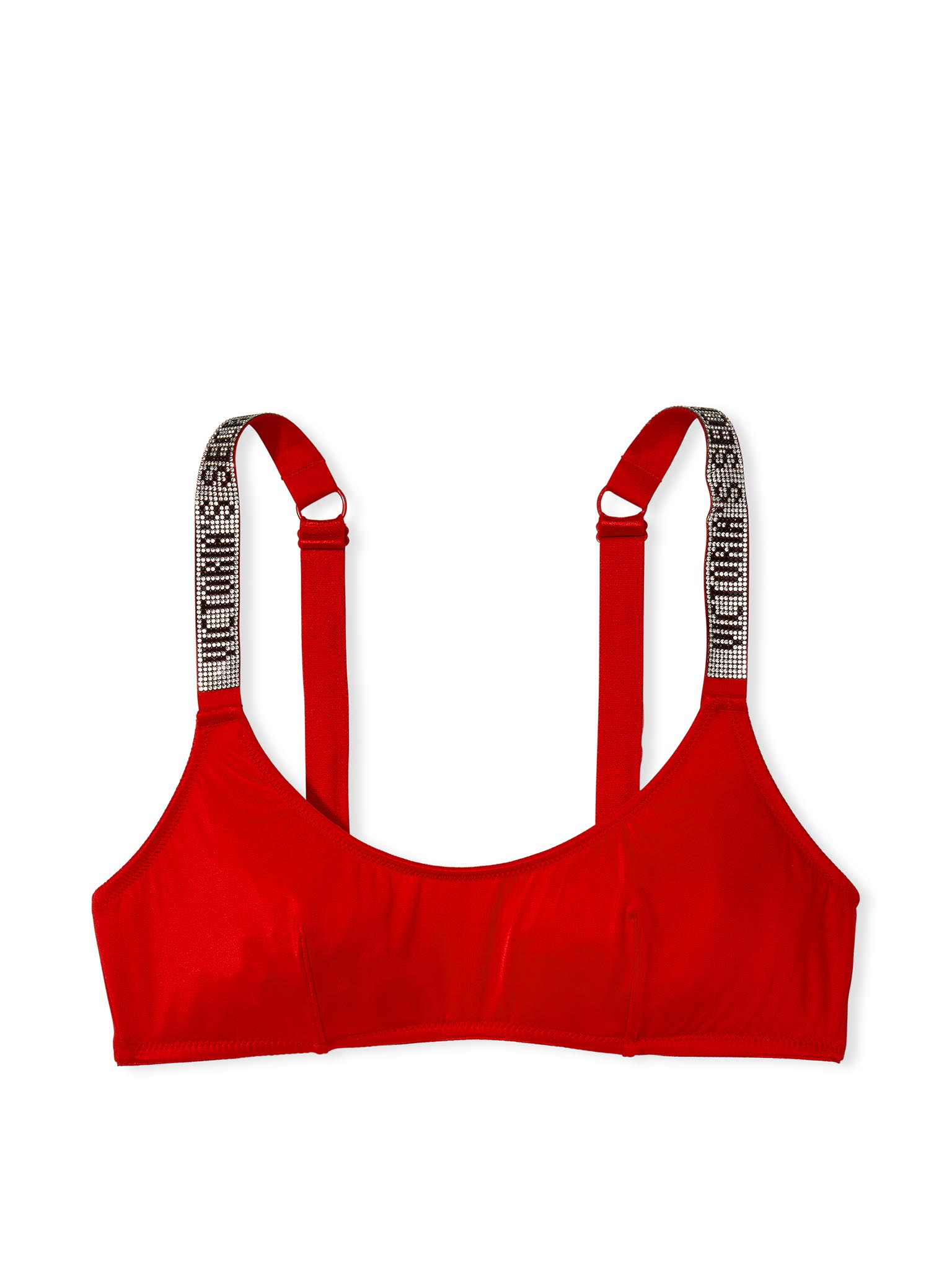 Bralette Con Escote Redondo Y Tirantes Brillantes, Lipstick, large