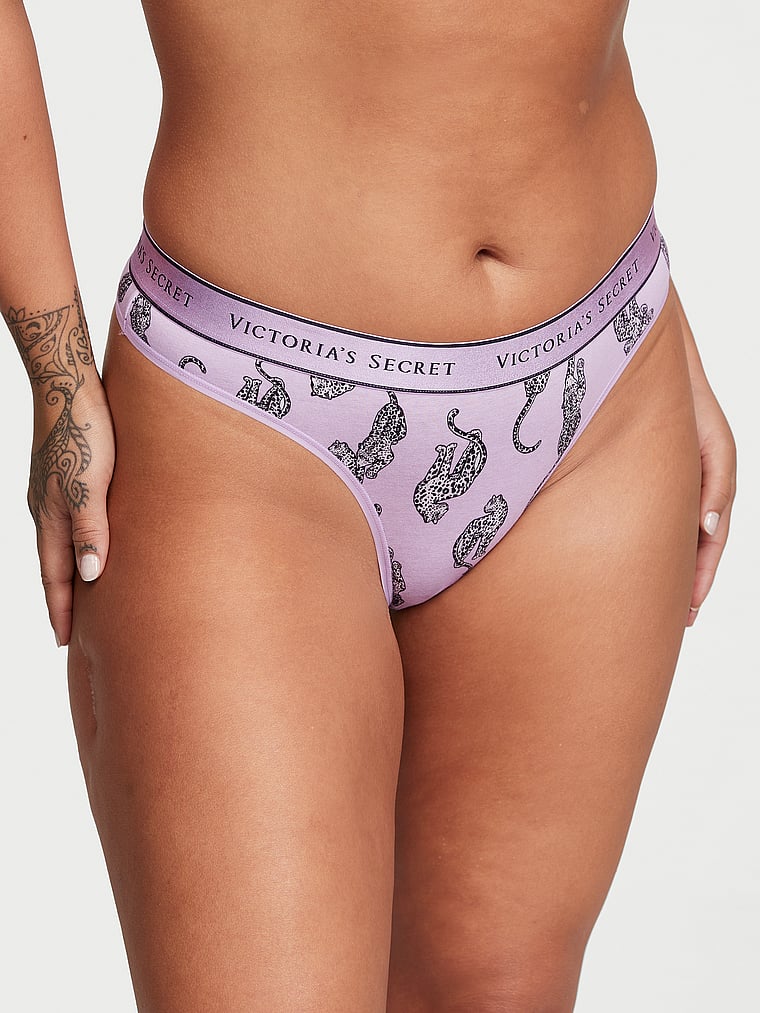 Tanga De Algodón Con Logotipo, Unicorn Purple Leopards, large