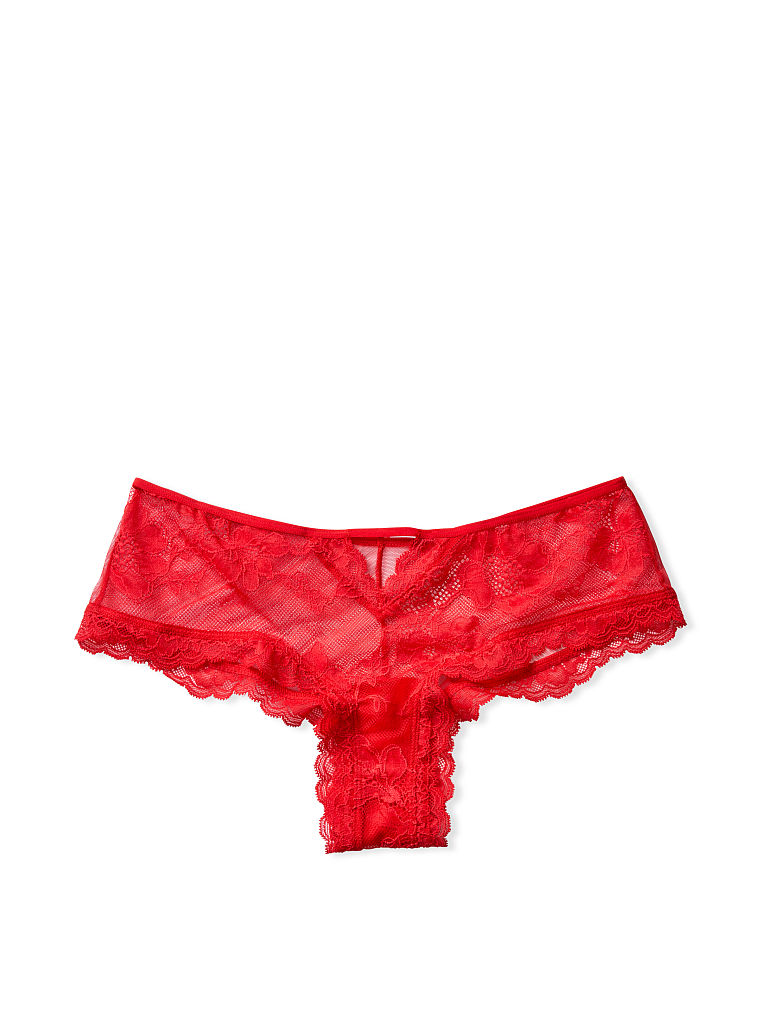 Culotte De Malla Transparente Y Encaje Con Aberturas, Lipstick, large