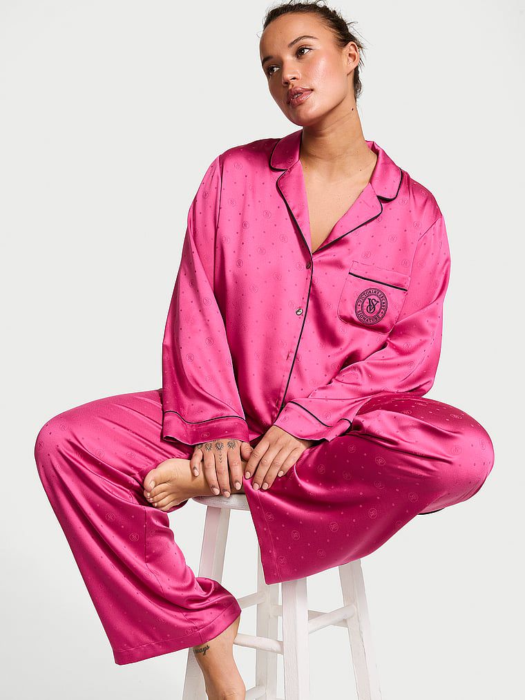 Pijama Largo De Satén, Luscious Rose, large