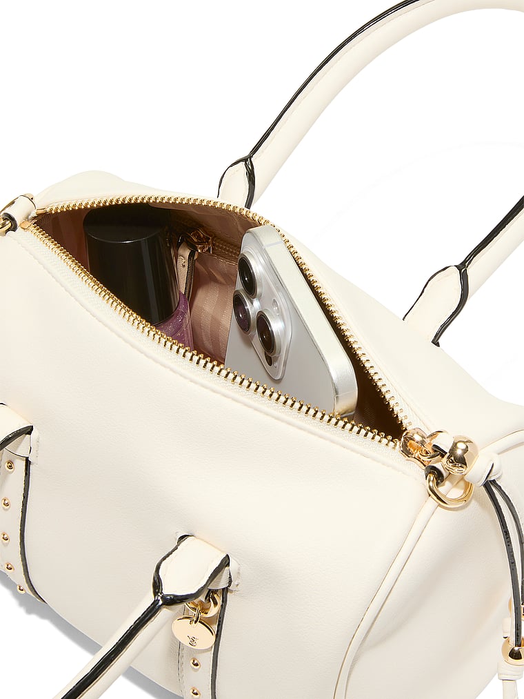 Legend Mini Duffle Bag, Swan Studs, large