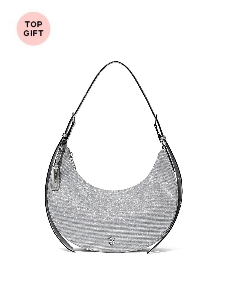 Bolso De Hombro Cuarto Creciente, Silver, large