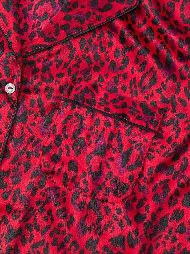 Pijama De Satén Con Pantalón Largo, Lipstick Leopard, large