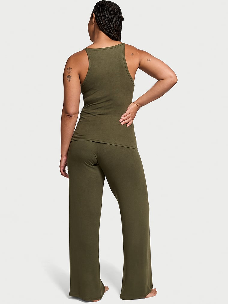 Juego De Top Y Pantalón De Canalé De Modal, Casual Olive, large