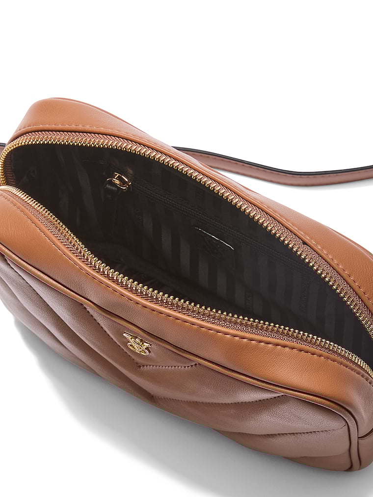 Crossbody Camera Bag, Brown, large