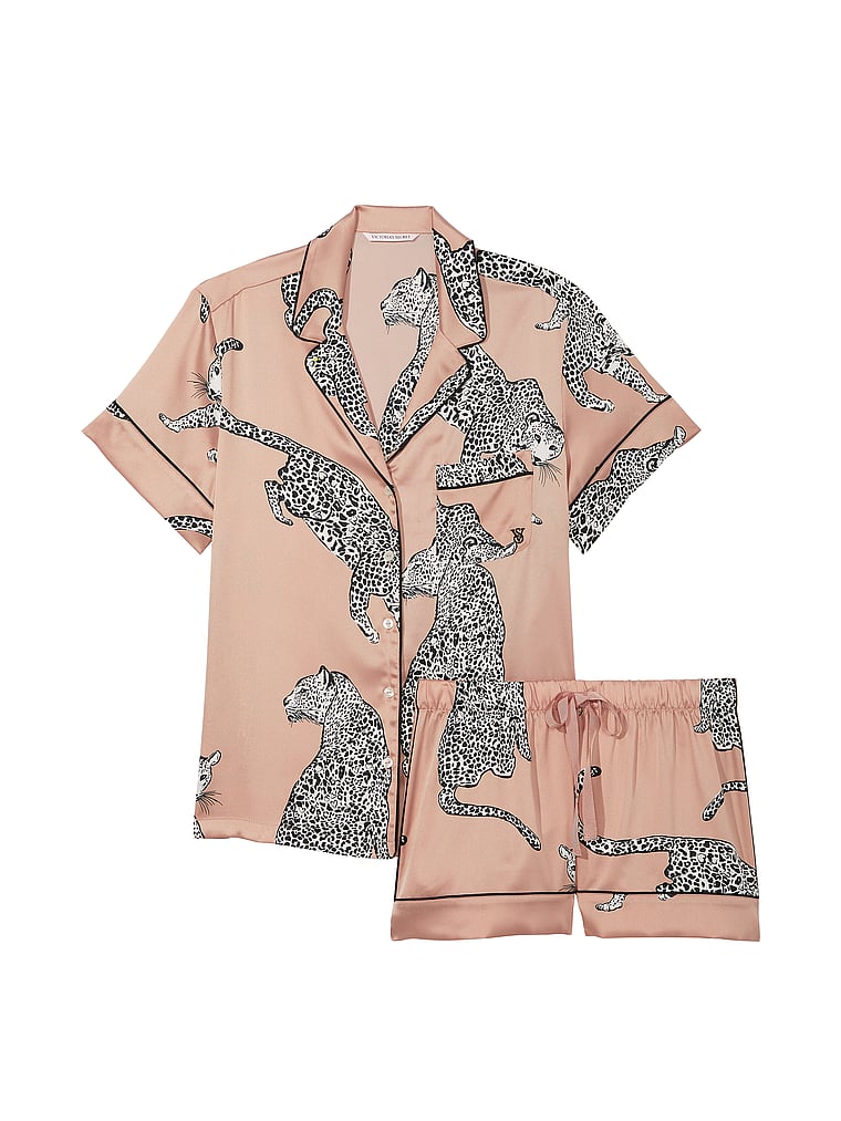 Pijama Corto De Satén, Evening Blush Leopards, large