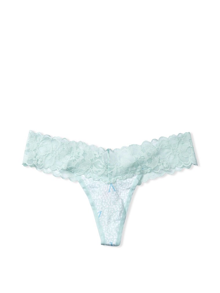 Tanga De Algodón Elástico Con Cintura De Encaje, Description, large